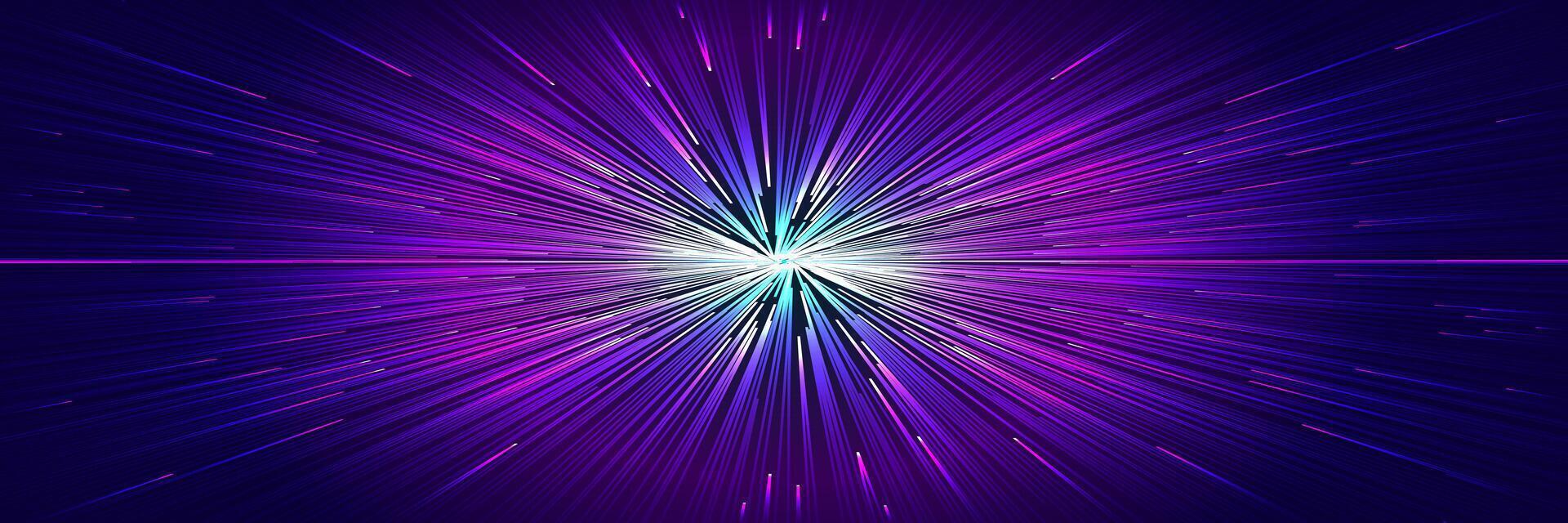 Neon speed line background radial effect vector
