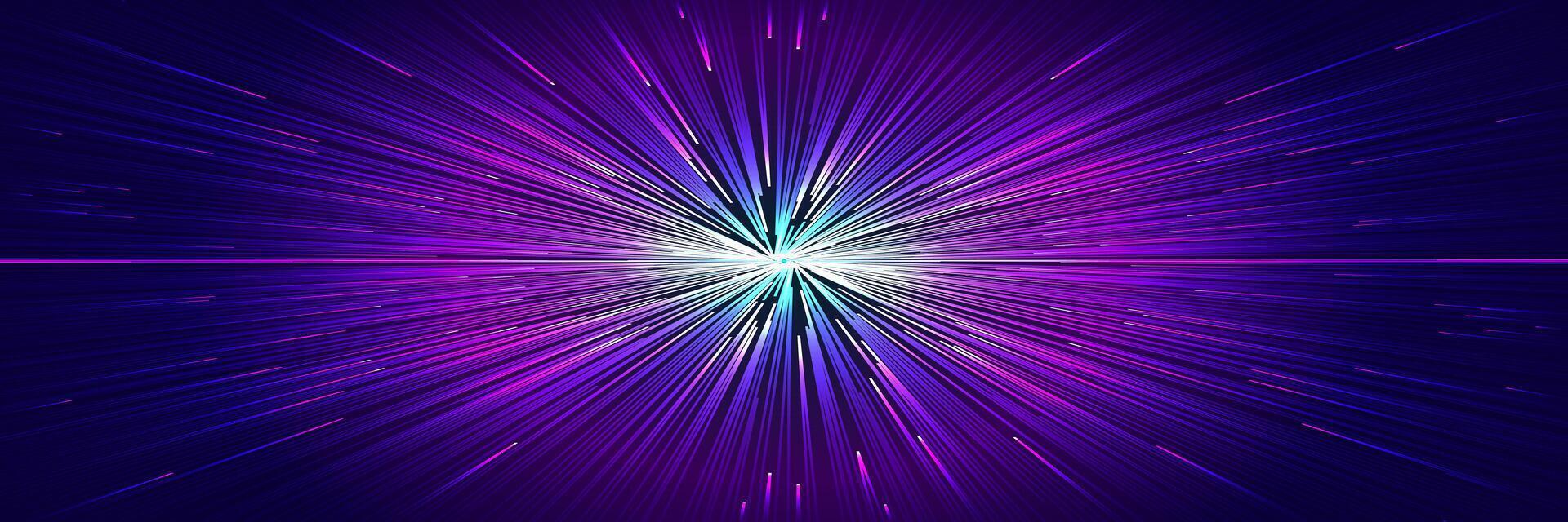 Neon speed line background radial effect vector