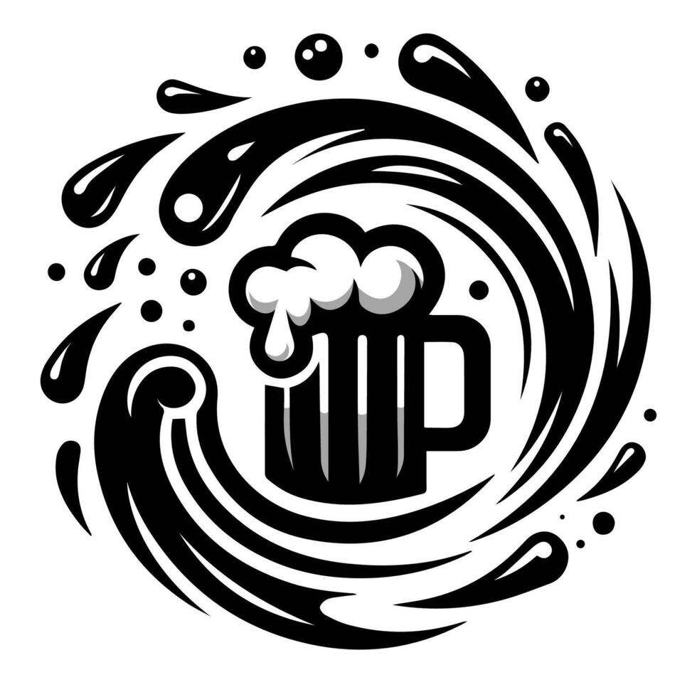 Beer symbol black color vector isolated