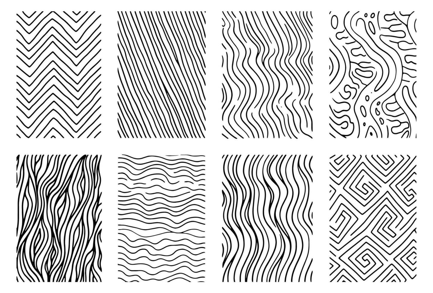 Hand draw line vector background set