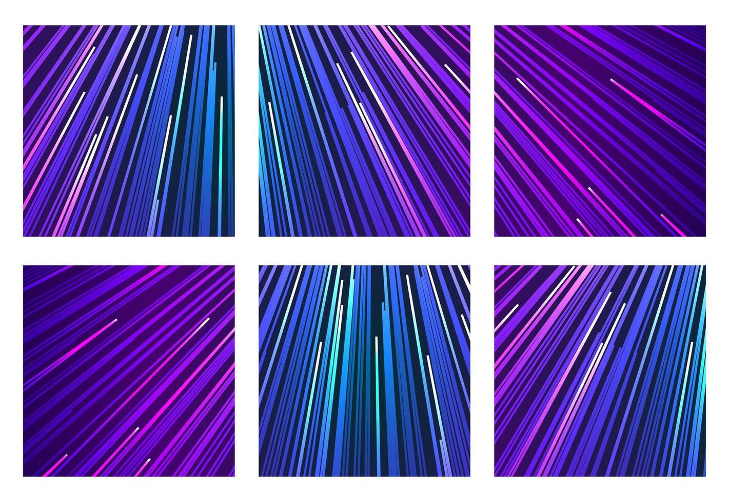 Neon speed line background vector set