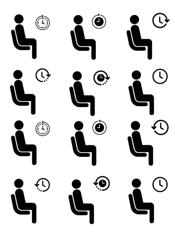 icon set. Waiting Room pictogram, waiting room sign. eps 10 vector