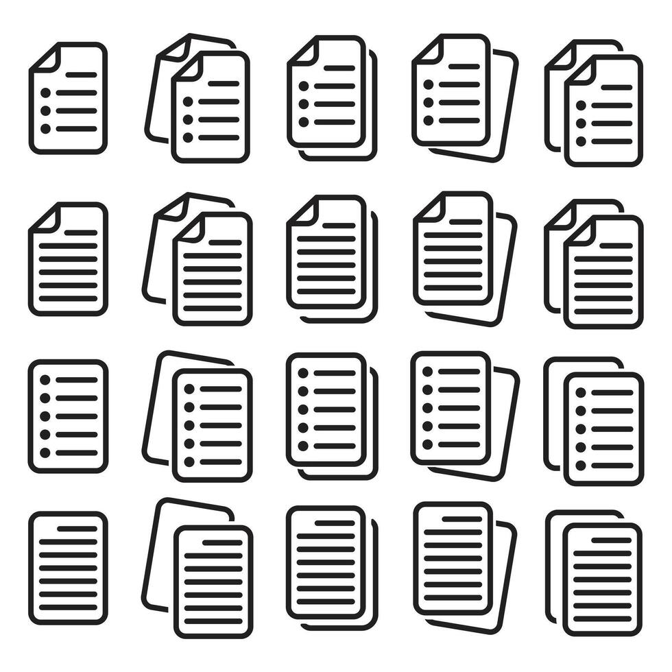 Document line icon. Set of paper document icons. File symbol. eps 10 vector