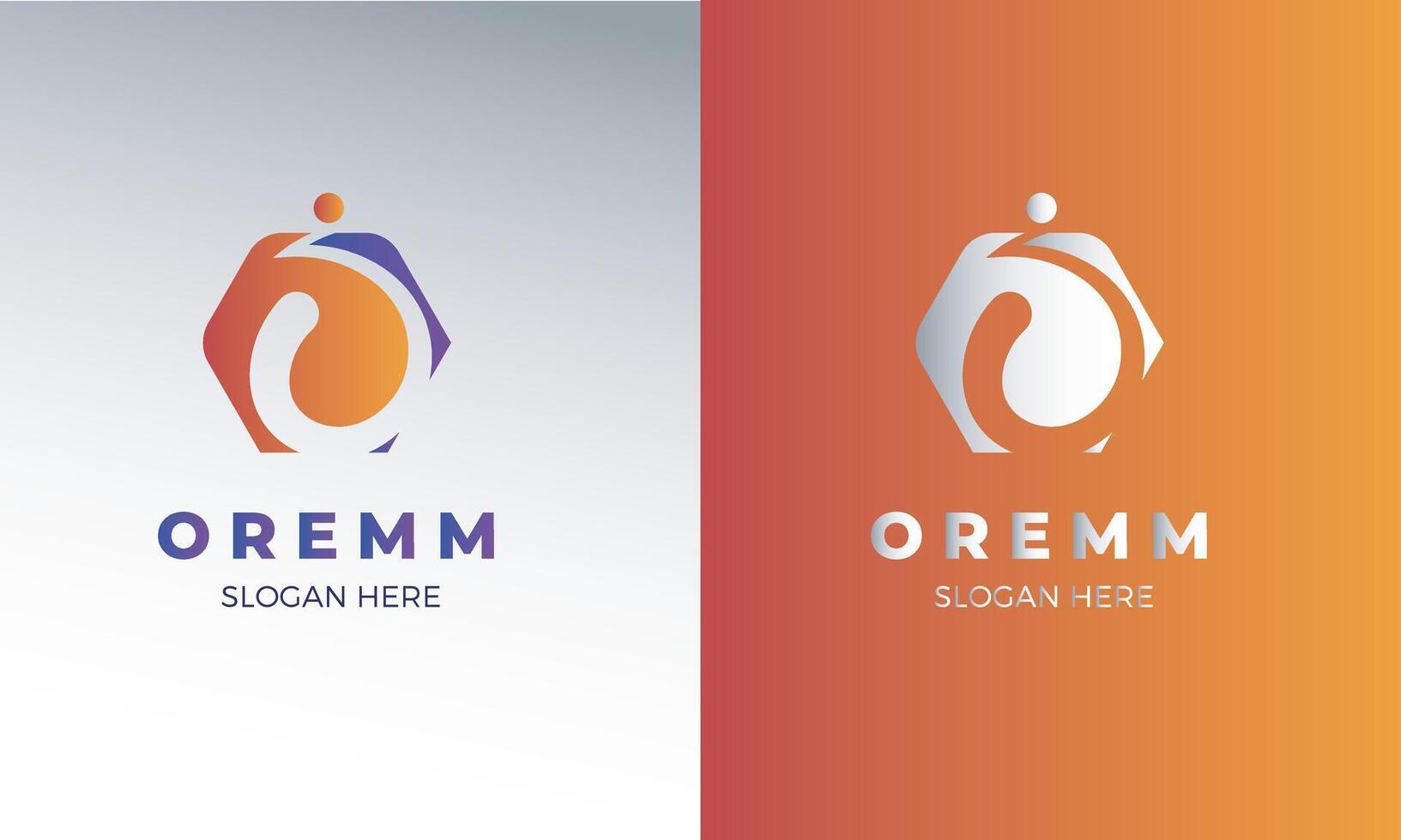 Orange business polygon logo template vector