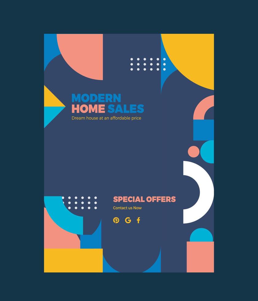 Vector flat vector modern shape flyer template