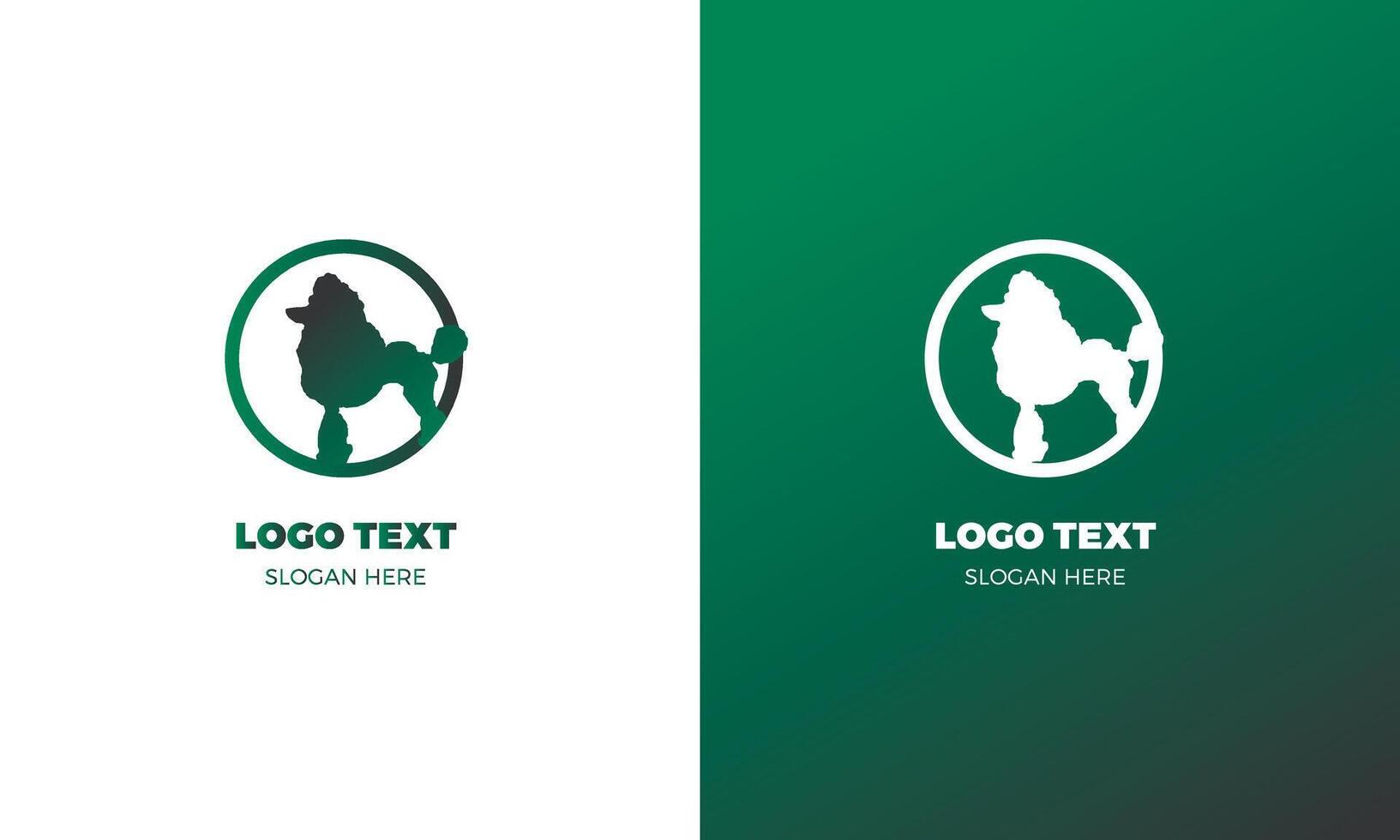 Poodle dog abstract logo template vector