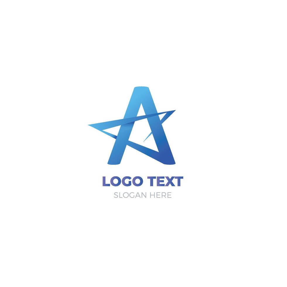 Letter A star logo design template elements vector