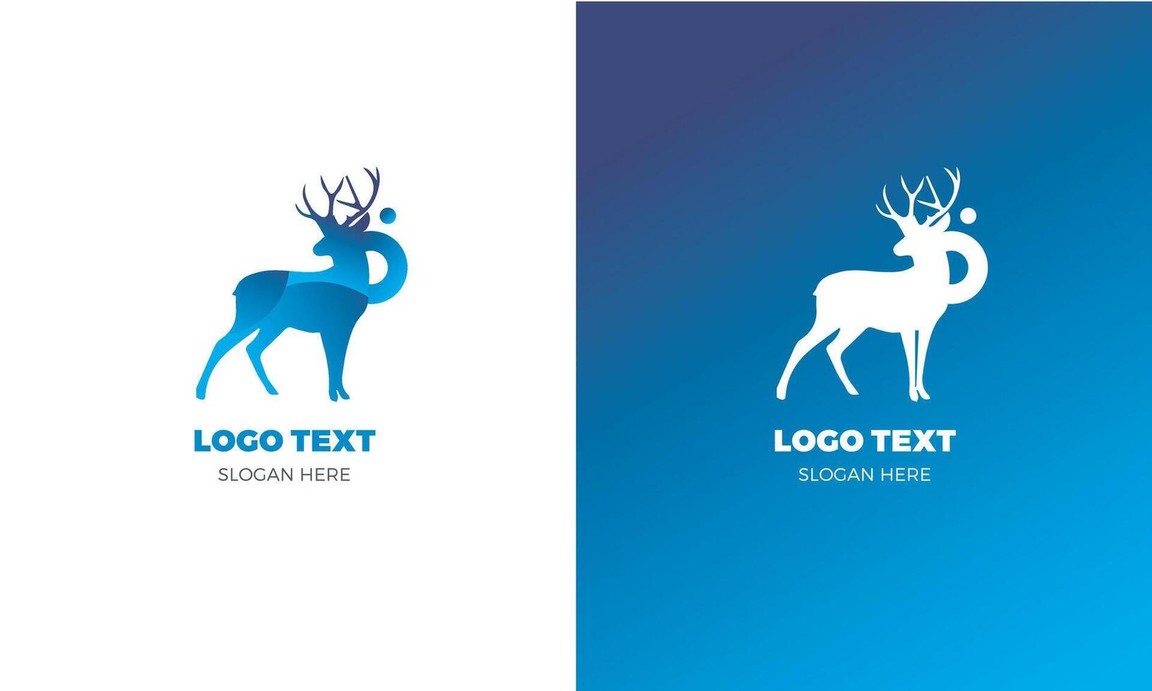 Vector abstract deer illustration logo template
