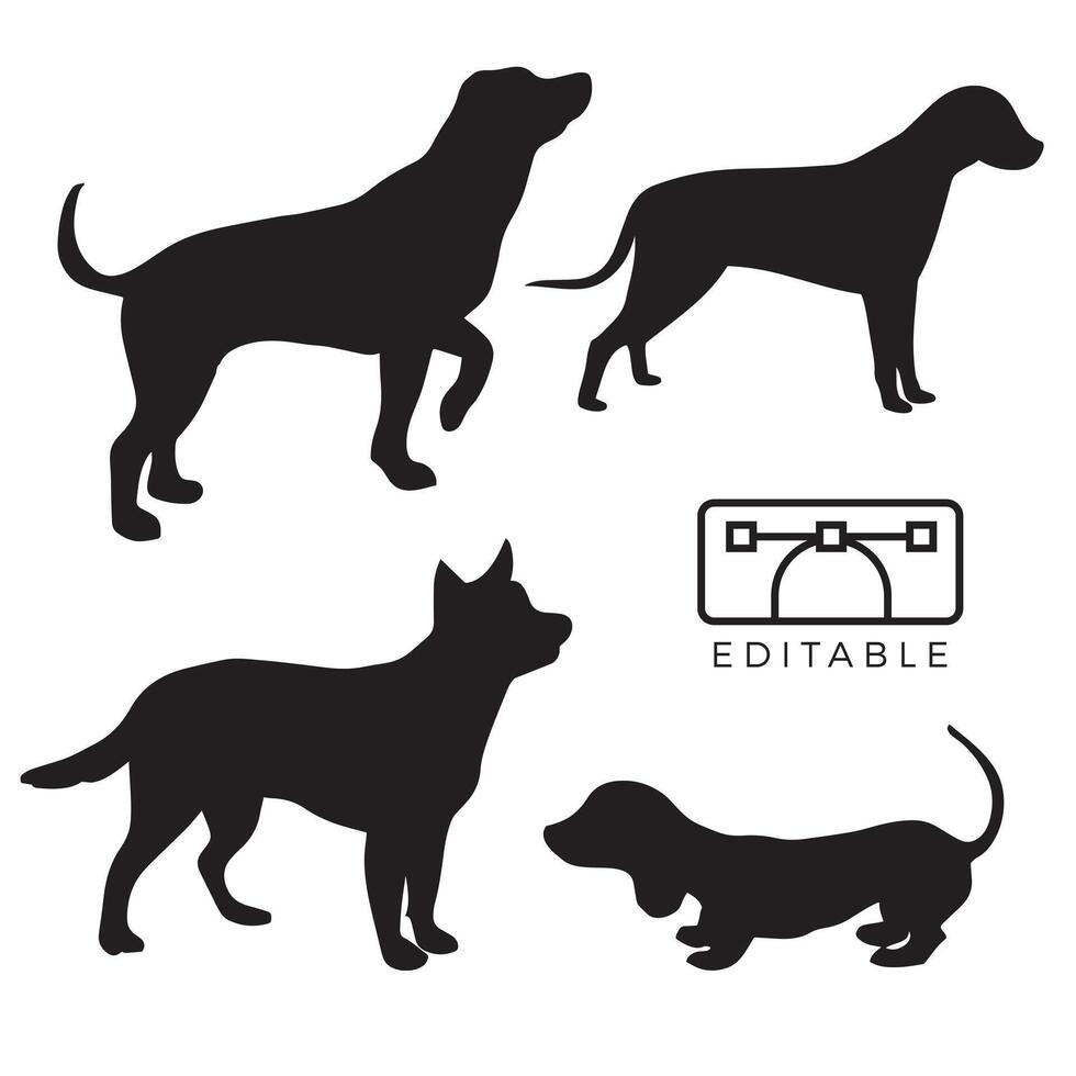 street dog species silhouette vector