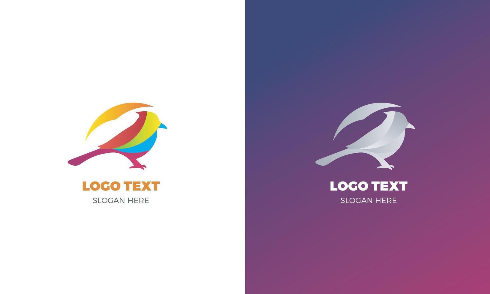 Colorful creative bird logo template vector