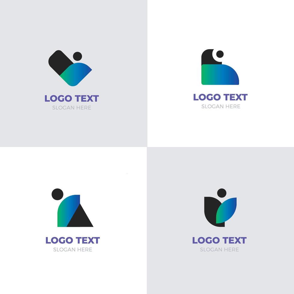 vector mínimo creativo negocio logo diseño conjunto