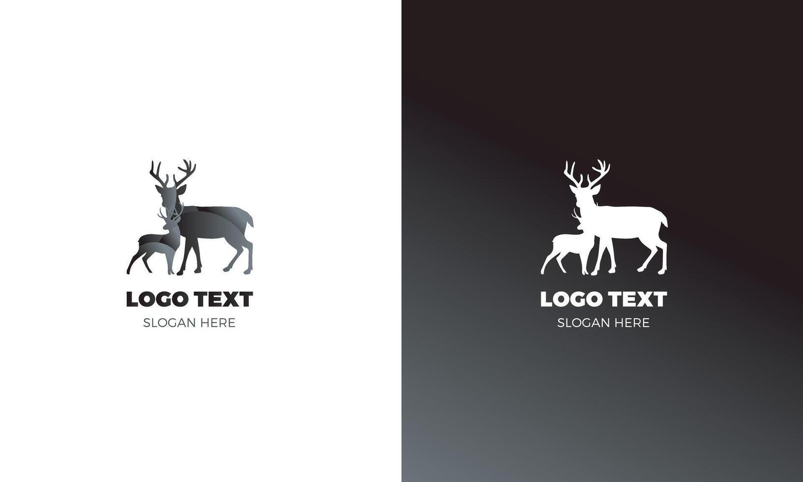 Abstract deer illustration logo template vector