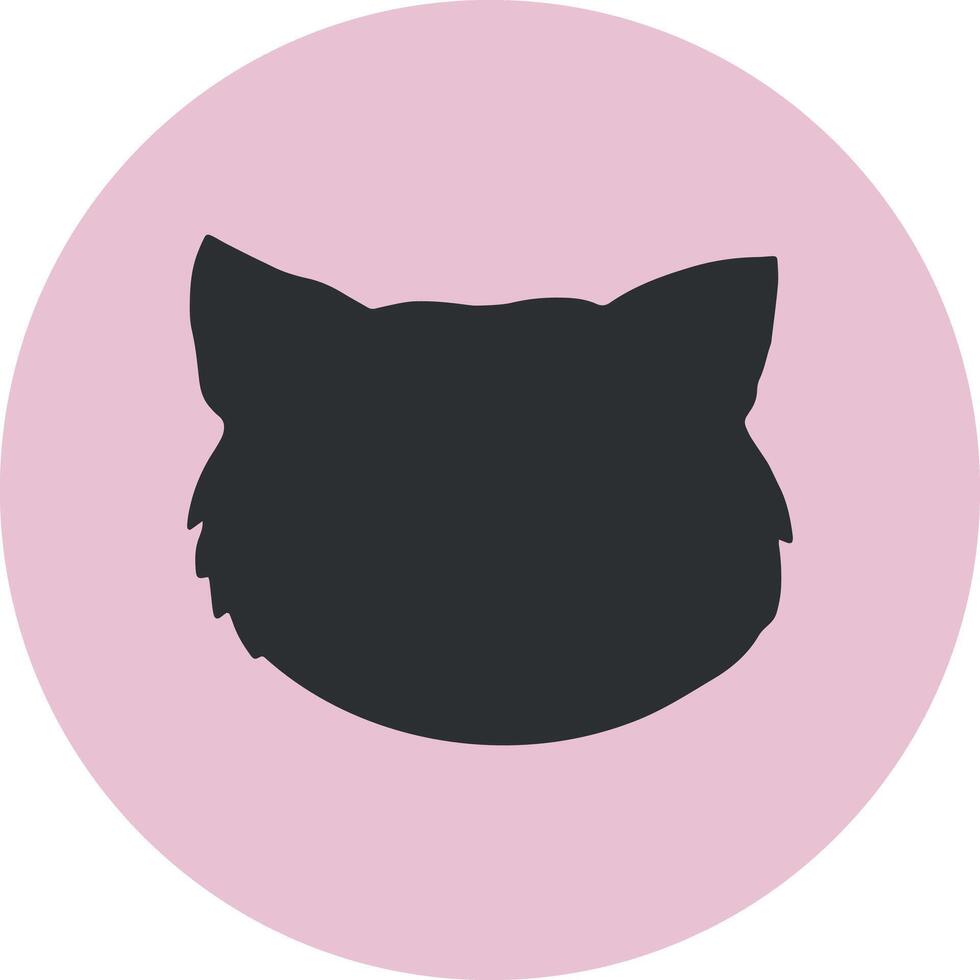 Hand drawn cat head silhouette. Vector illustration