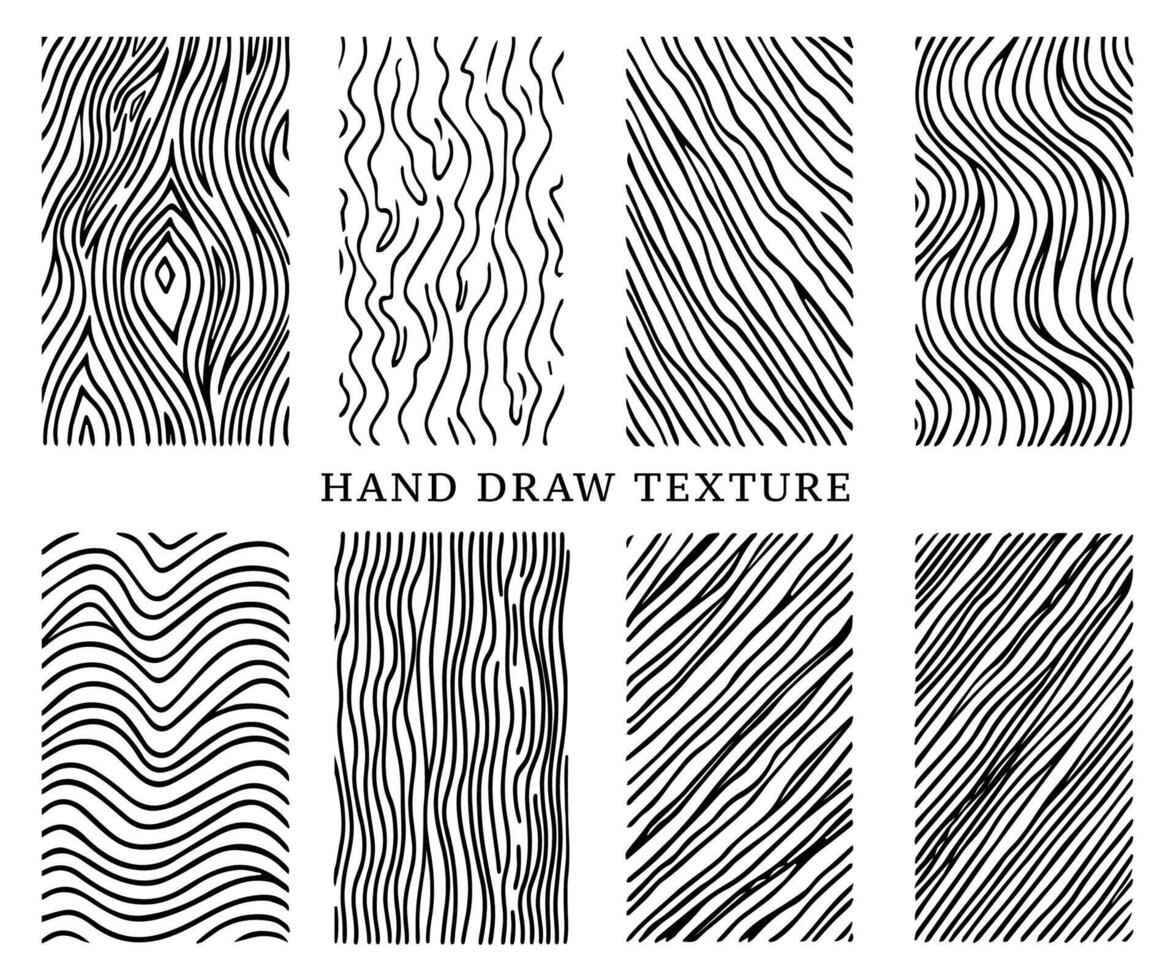Hand drawn line vector background set black color
