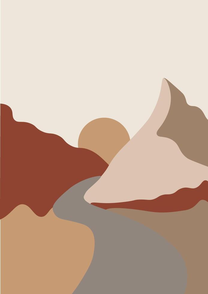 Abstract Landscape pre-made poster vector