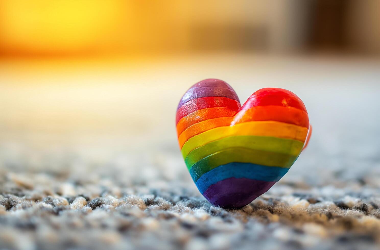 AI generated Pride heart on soft texture photo