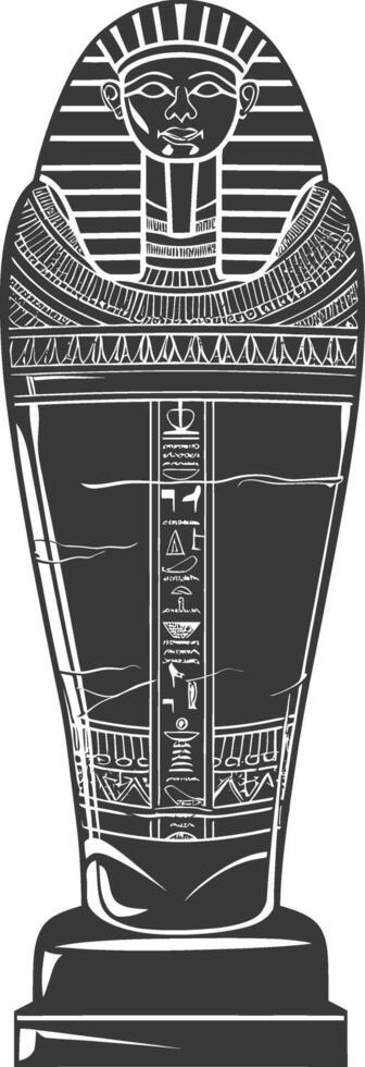 ai generado silueta antiguo Egipto sarcófago negro color solamente vector