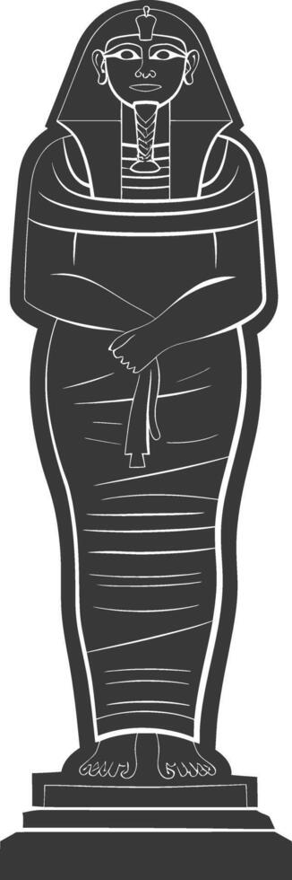 AI generated Silhouette ancient egypt sarcophagus black color only vector