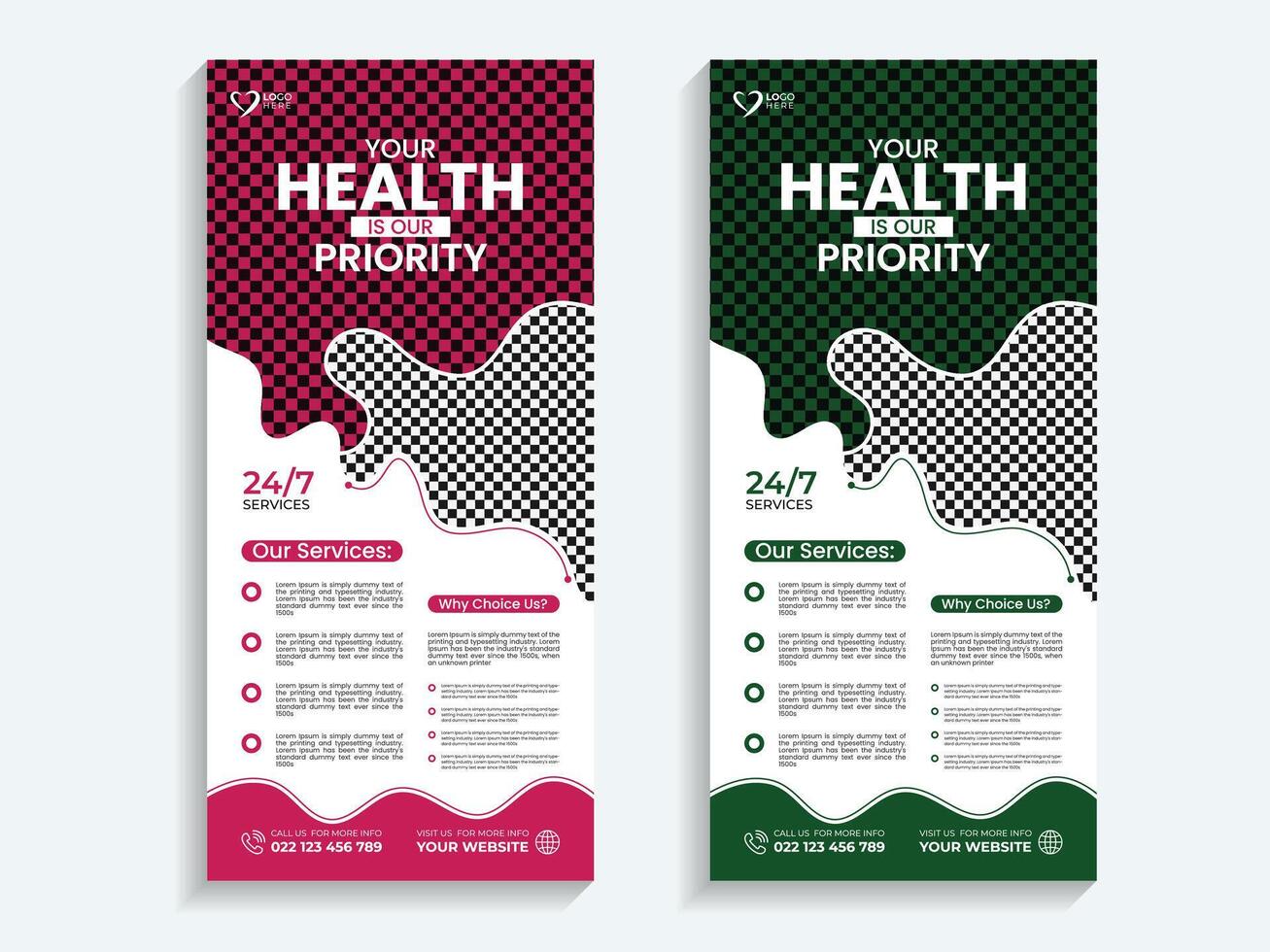 Medical healthcare roll up banner or cover design template vector