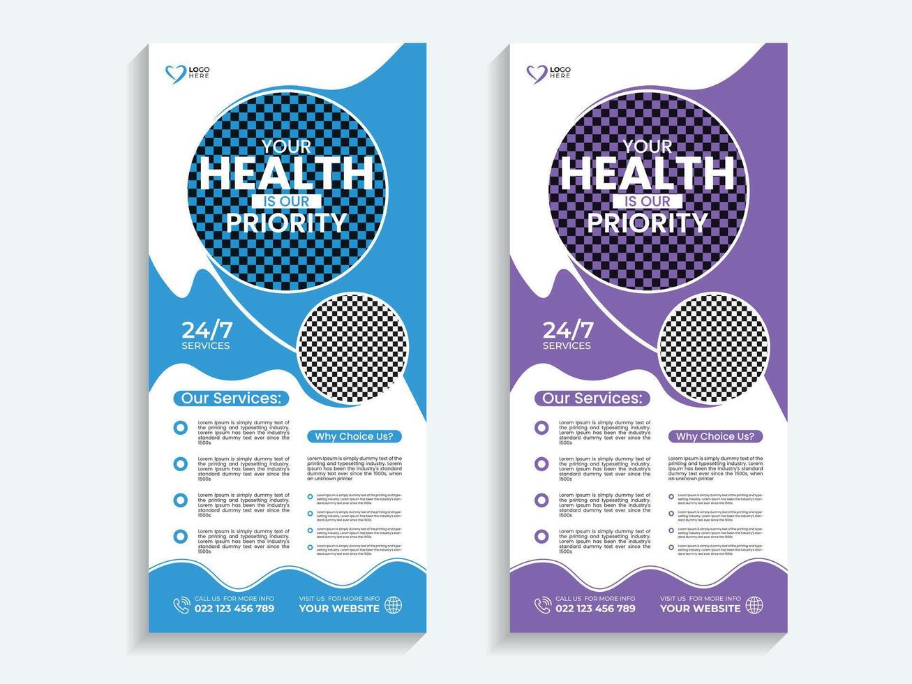Medical healthcare roll up banner or cover design template vector