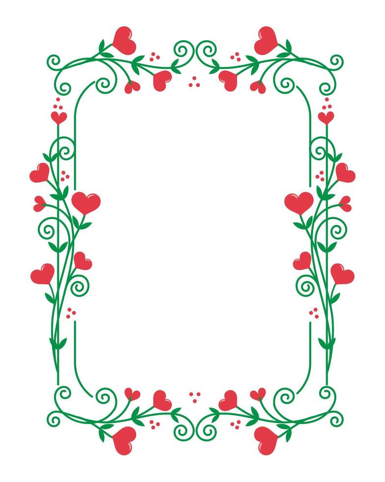 rectangular Frames heart Floral design vector