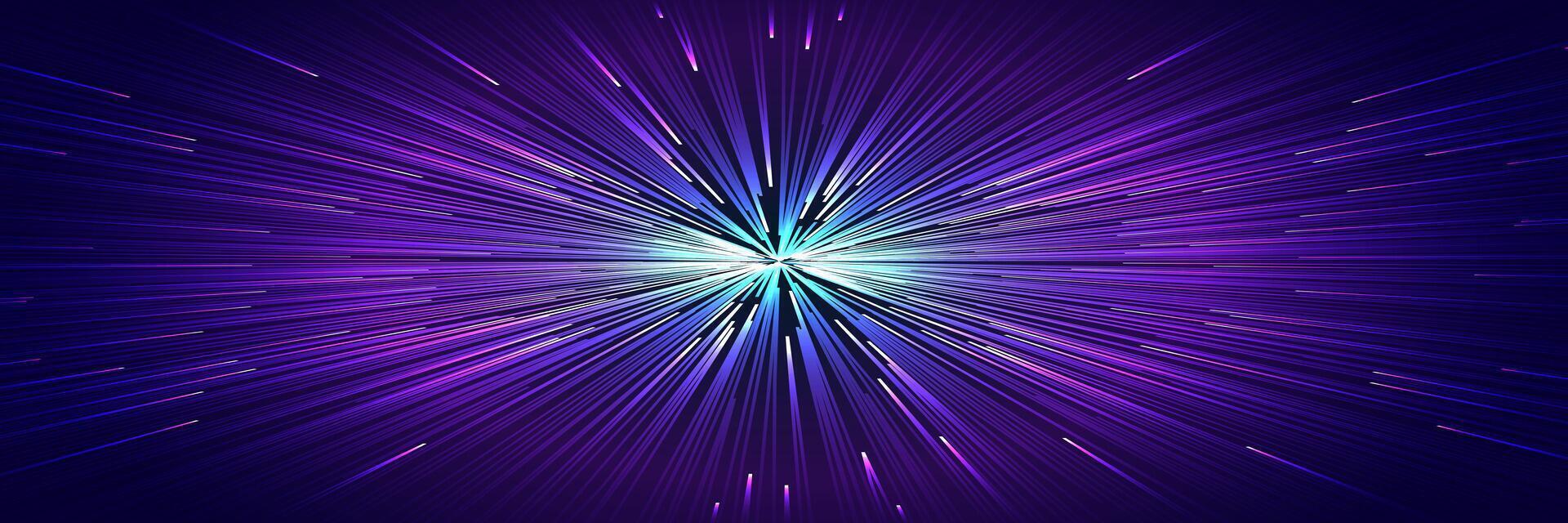 Space backgound radial effect neon line style vector