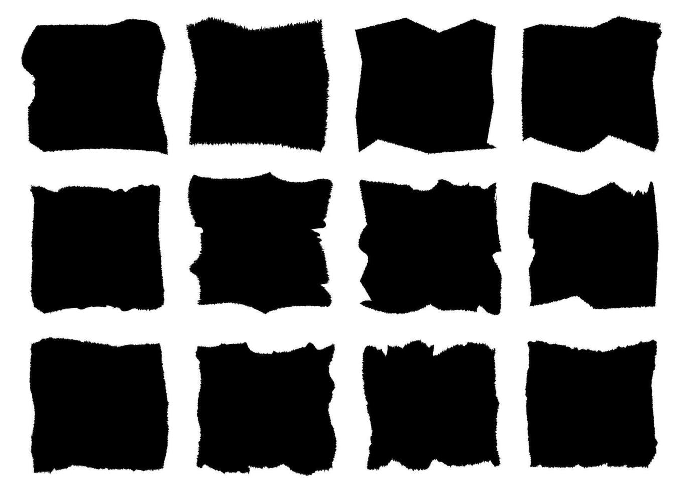 Jagged square vector set black color