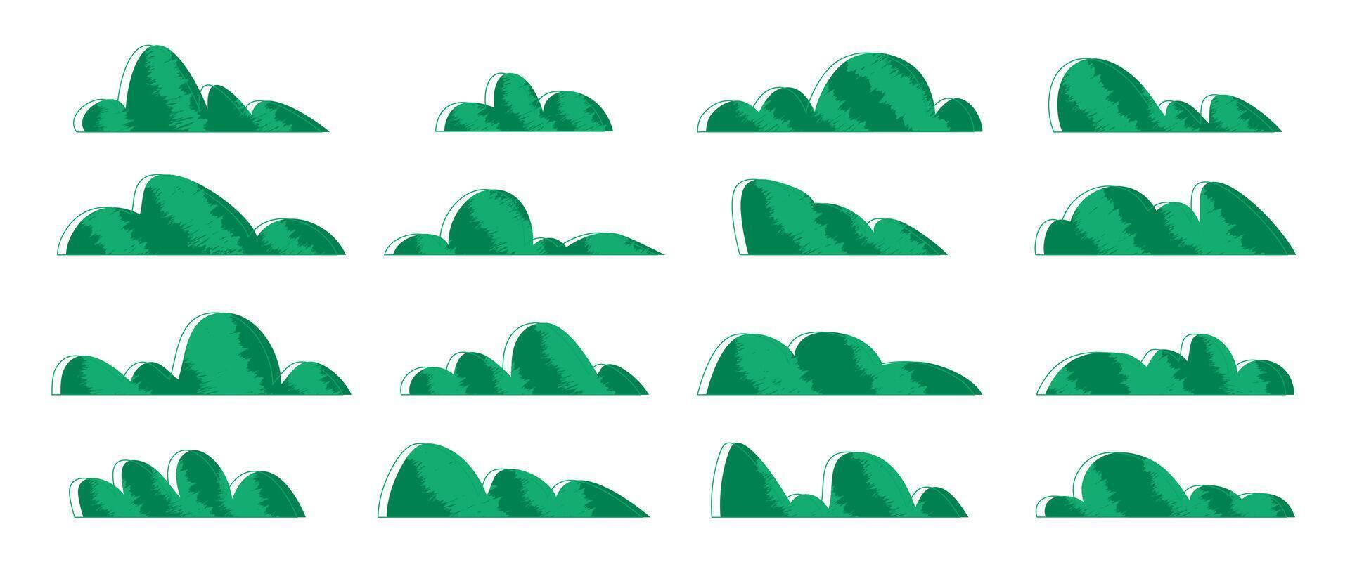 Grass symbol vector isolated on white background