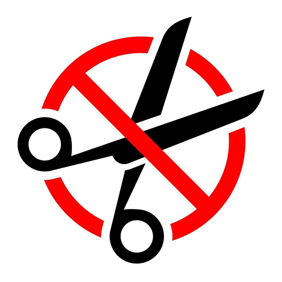 No Scissors Prohibition Sign vector