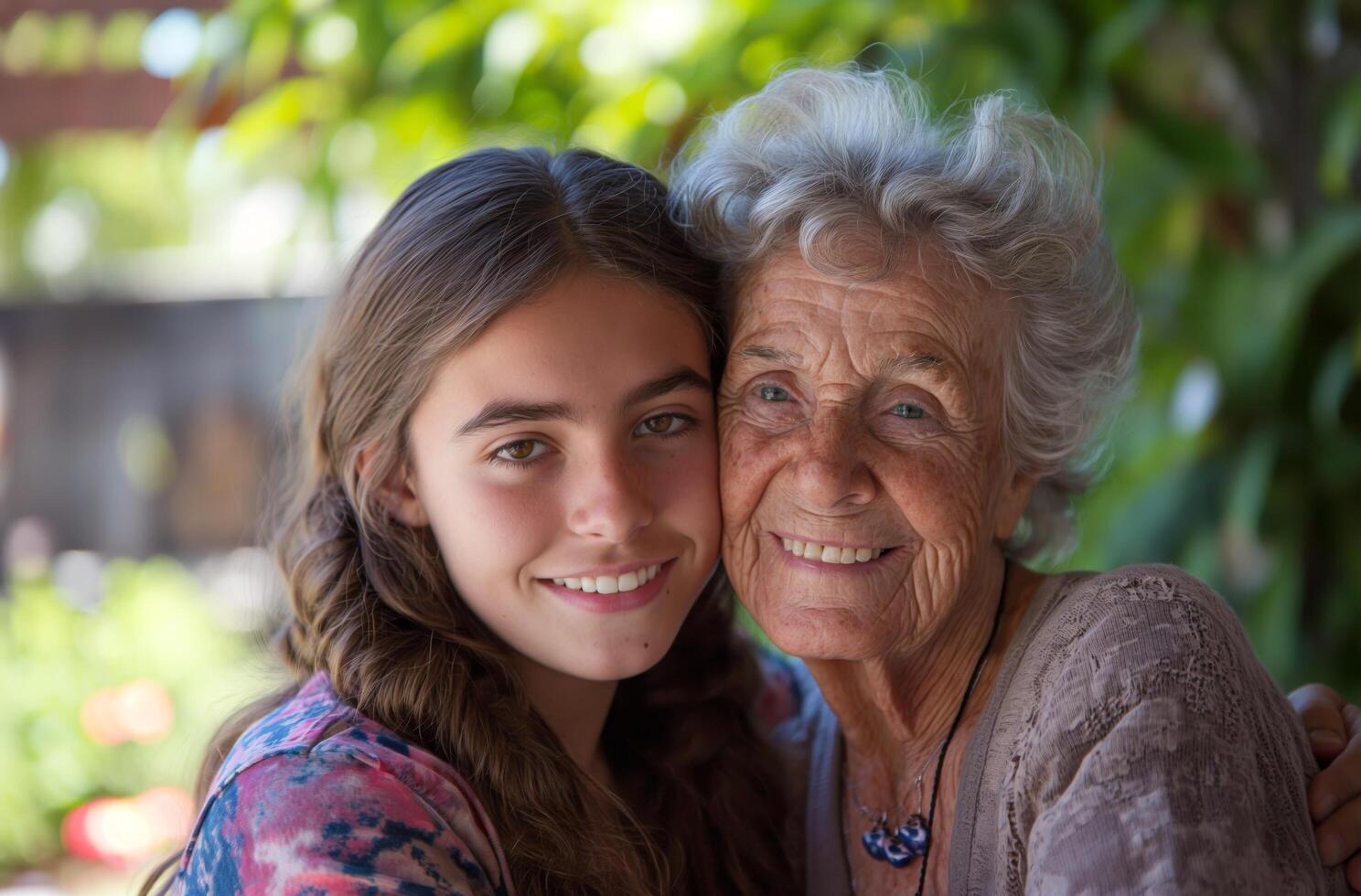 AI generated Family smiles across ages photo