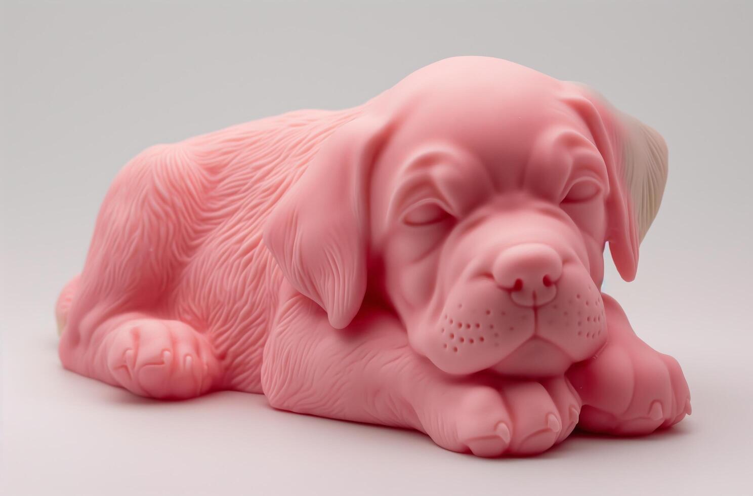 AI generated Pink silicone dog figurine photo