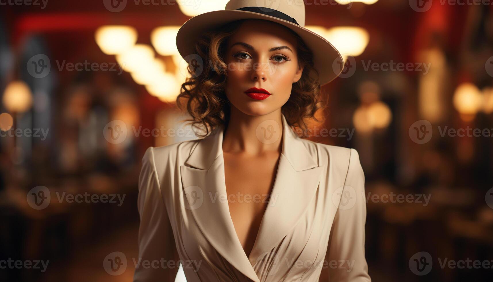 AI generated Beautiful woman, elegance, fashion model, sensuality, glamour, portrait, confidence, luxury, beautiful people, city life generated by AI photo