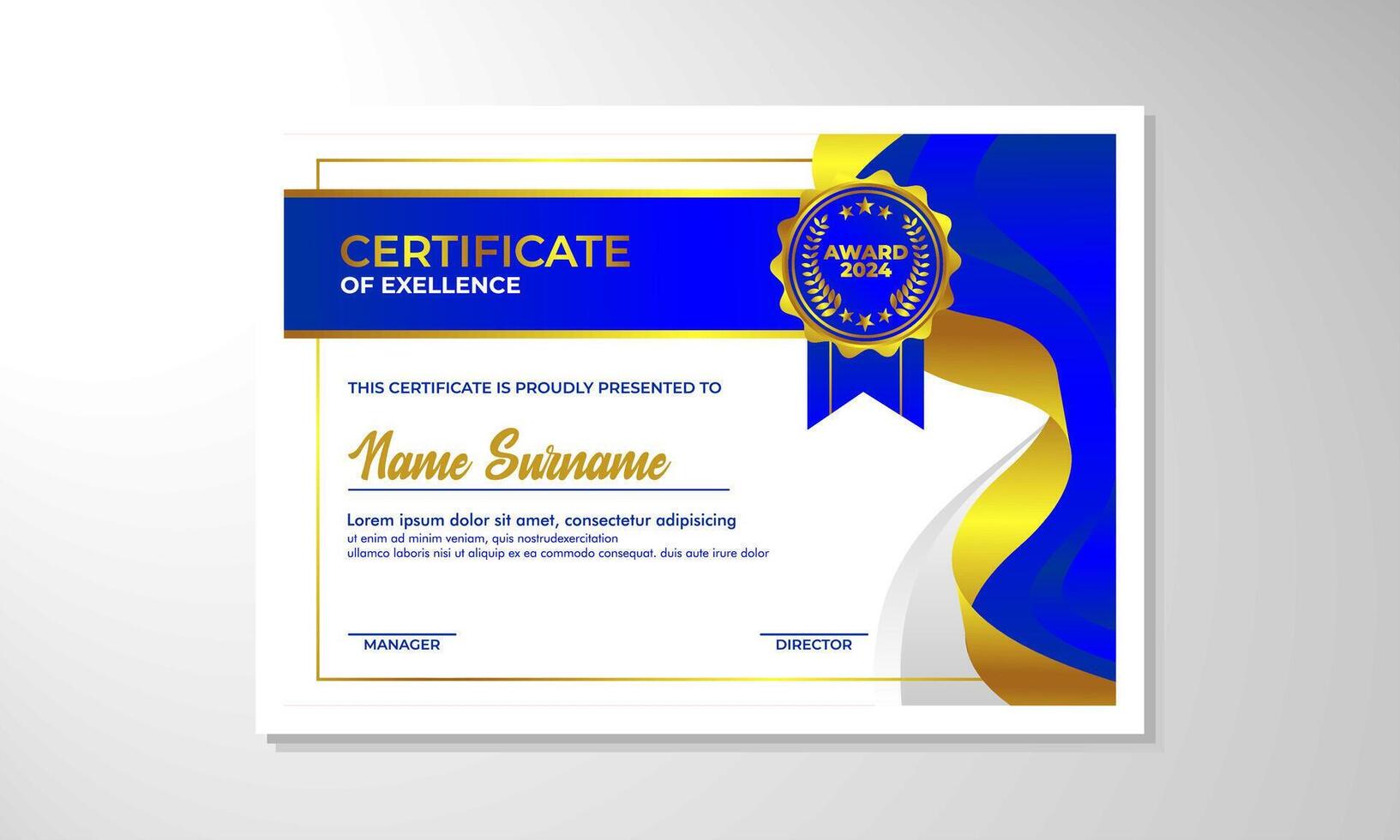 elegante degradado certificado diseño modelo vector