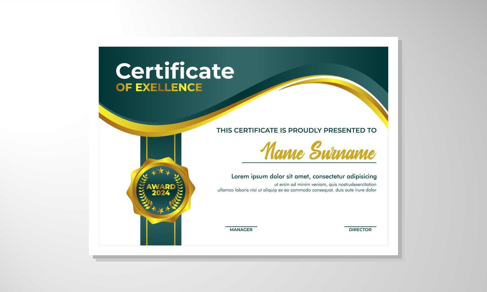 elegante degradado certificado diseño modelo vector