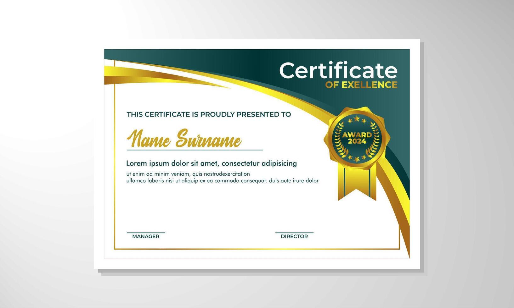 elegant gradient certificate design template vector