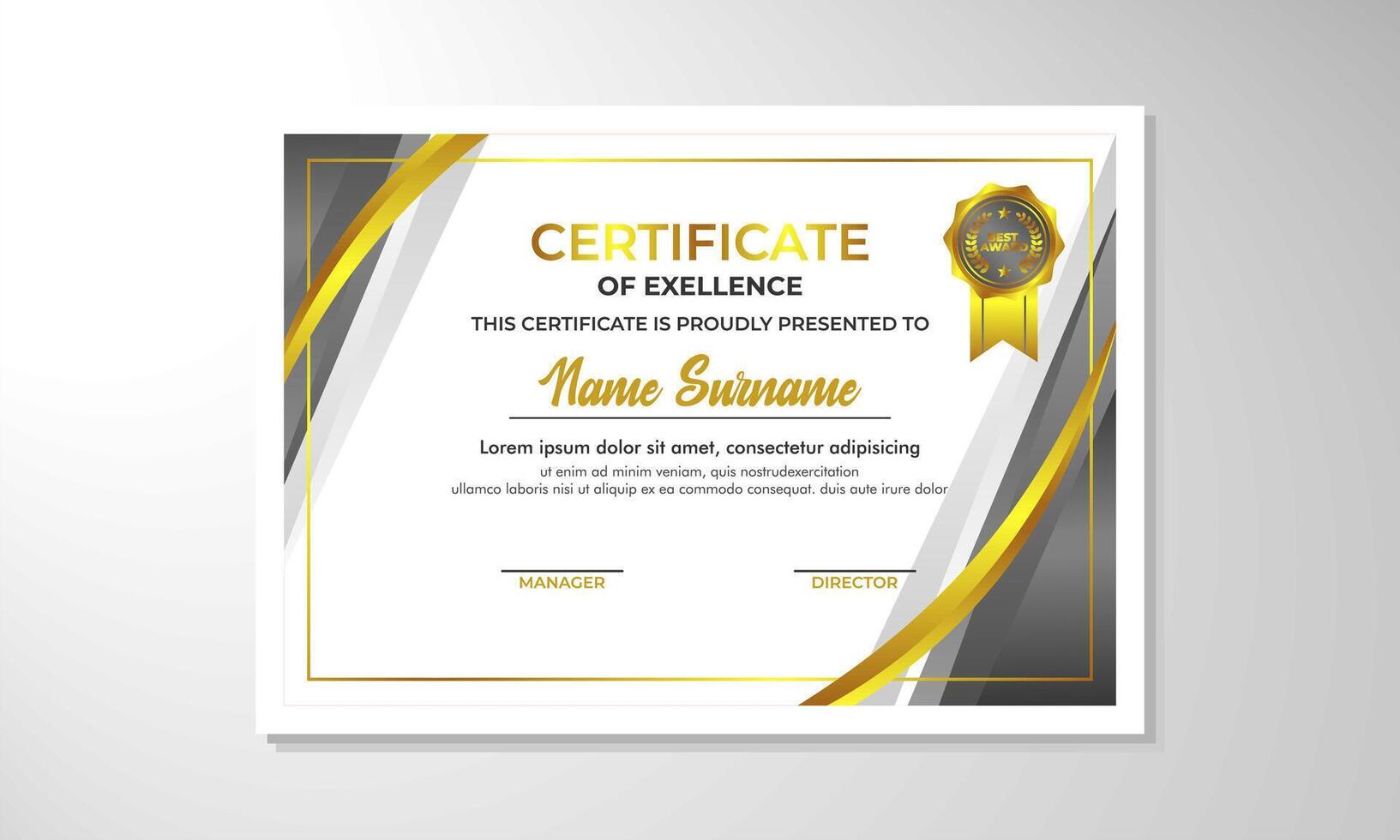 elegant gradient certificate design template vector