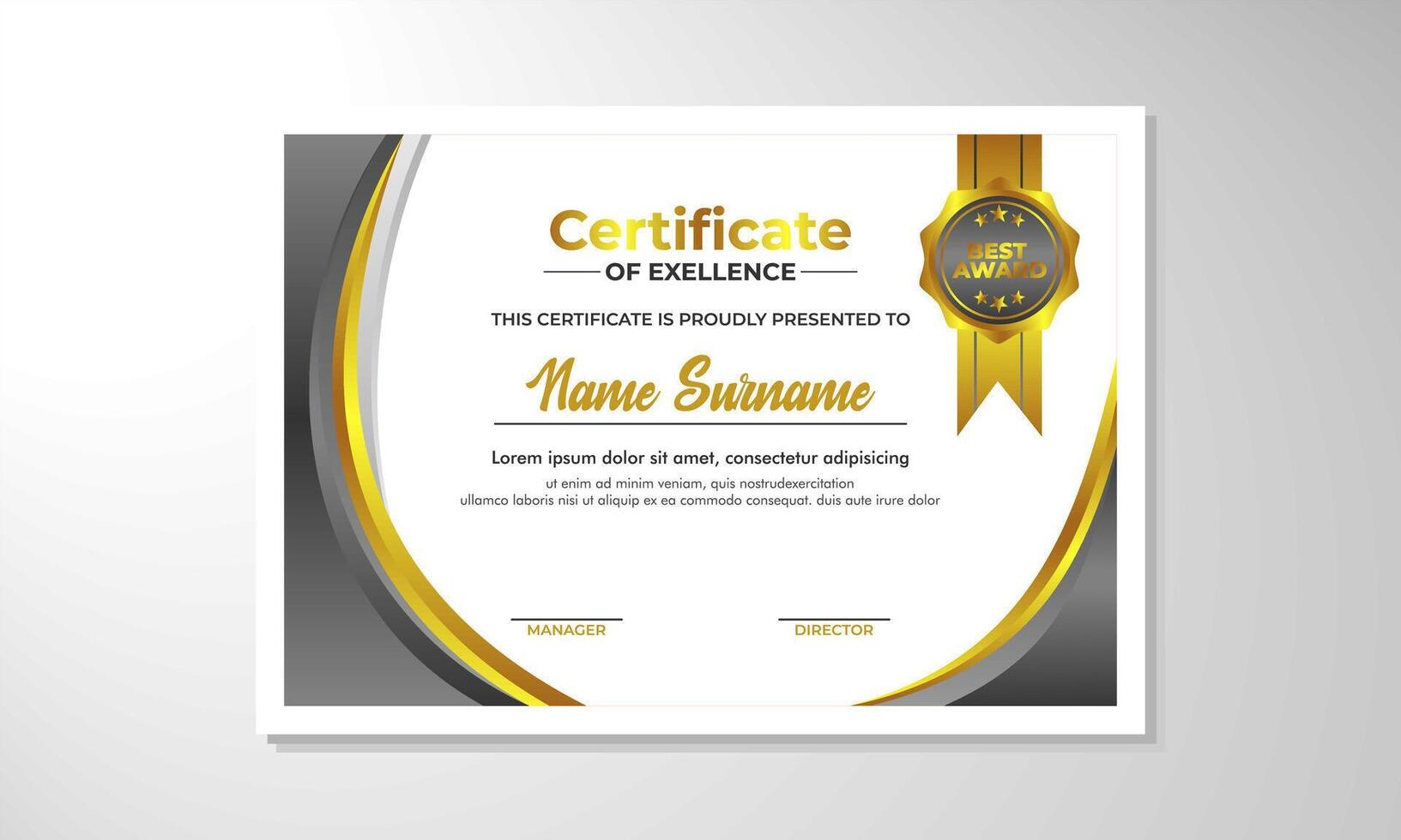 elegant gradient certificate design template vector