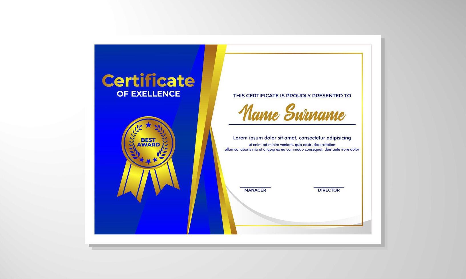 elegante degradado certificado diseño modelo vector