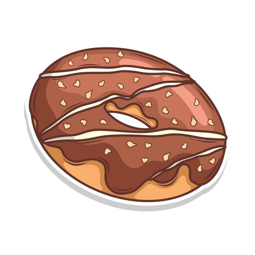 Delicious donut vector hand draw illustration