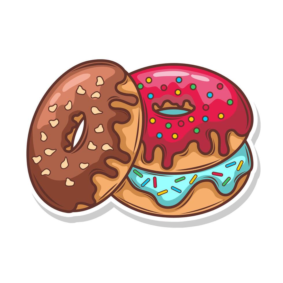 Delicious donut vector hand draw illustration