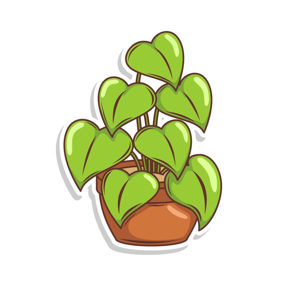 hogar planta dibujos animados estilo. en conserva planta aislado en blanco vector