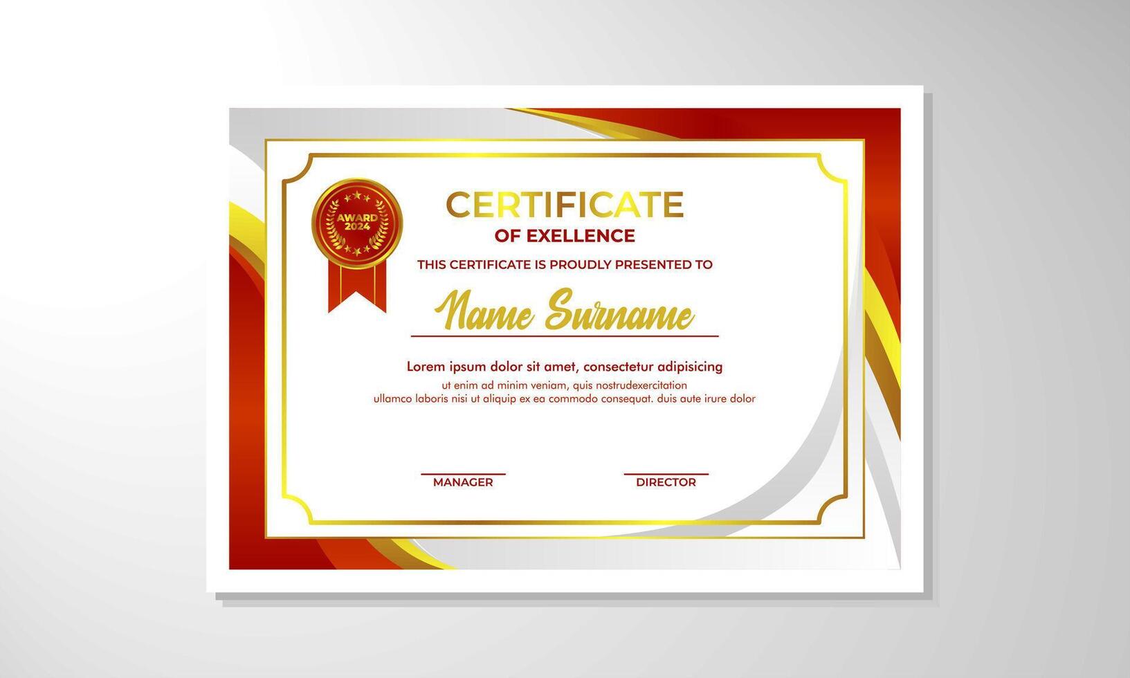 elegante degradado certificado diseño modelo vector