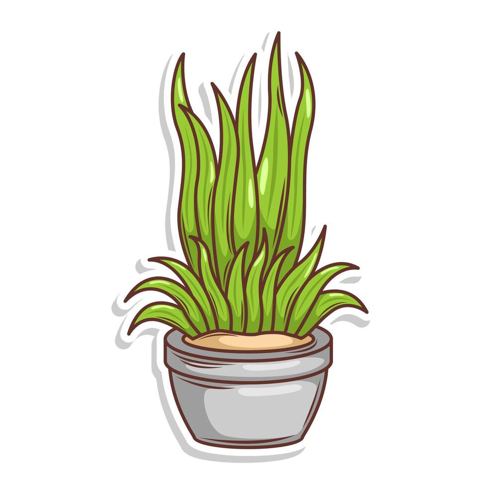 Home plant cartoon style. potted plant isolated on white vector