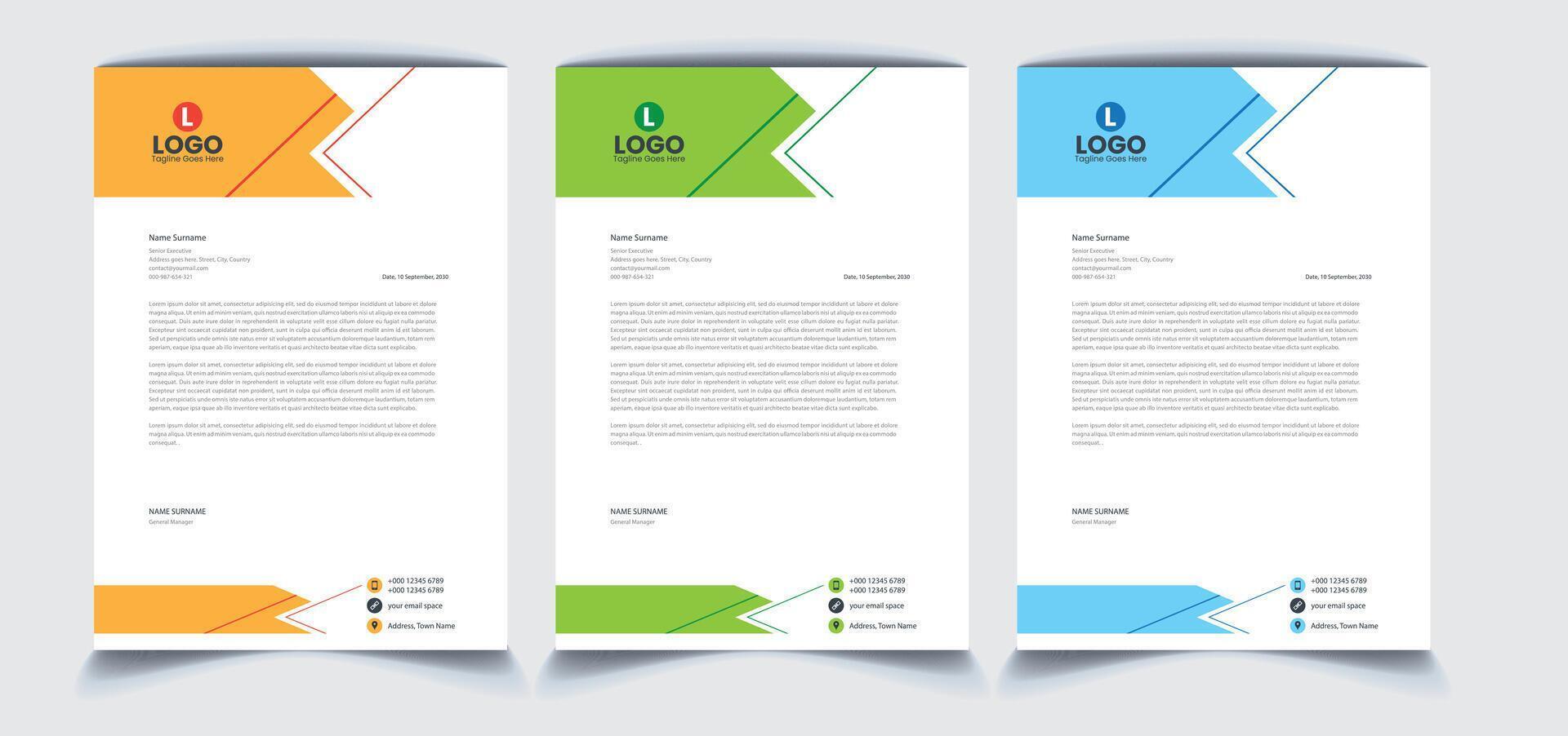 Corporate Letterhead Design vector