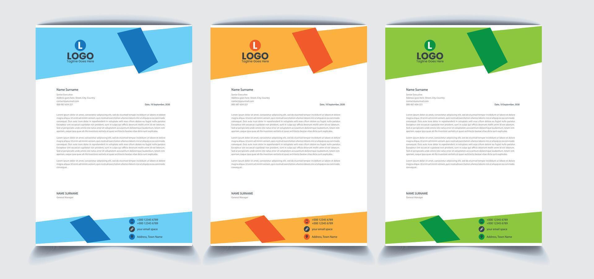 Corporate Letterhead Design vector