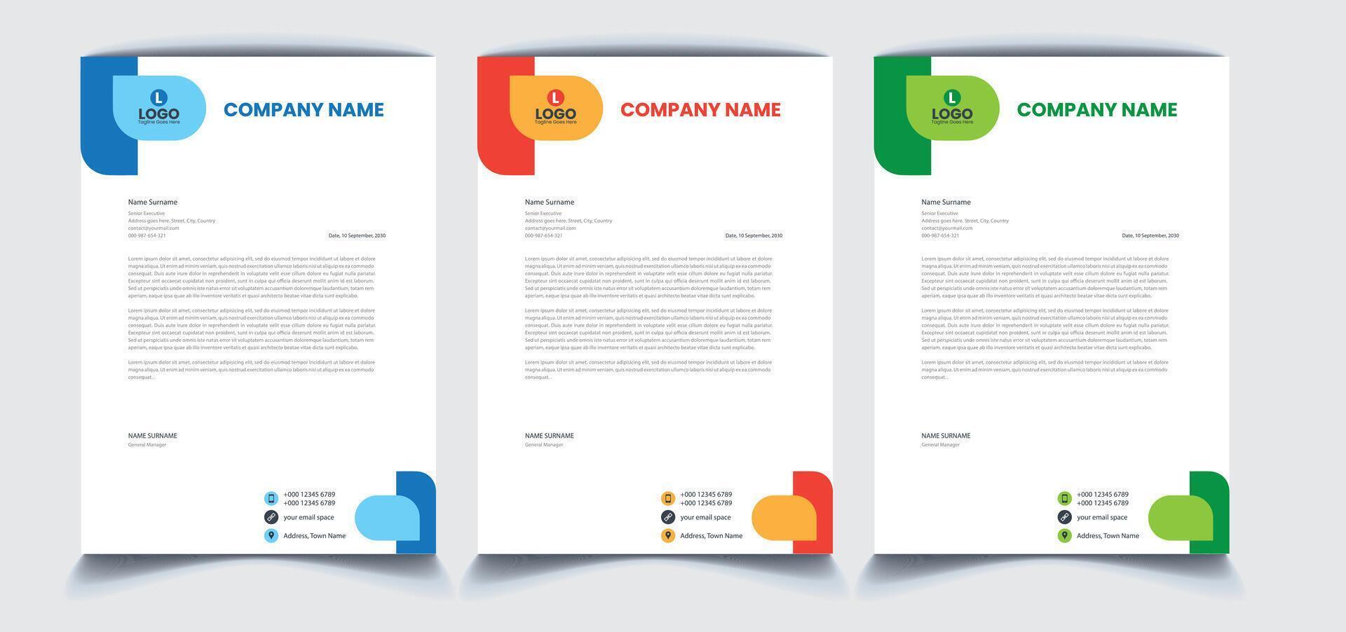 Corporate Letterhead Design vector