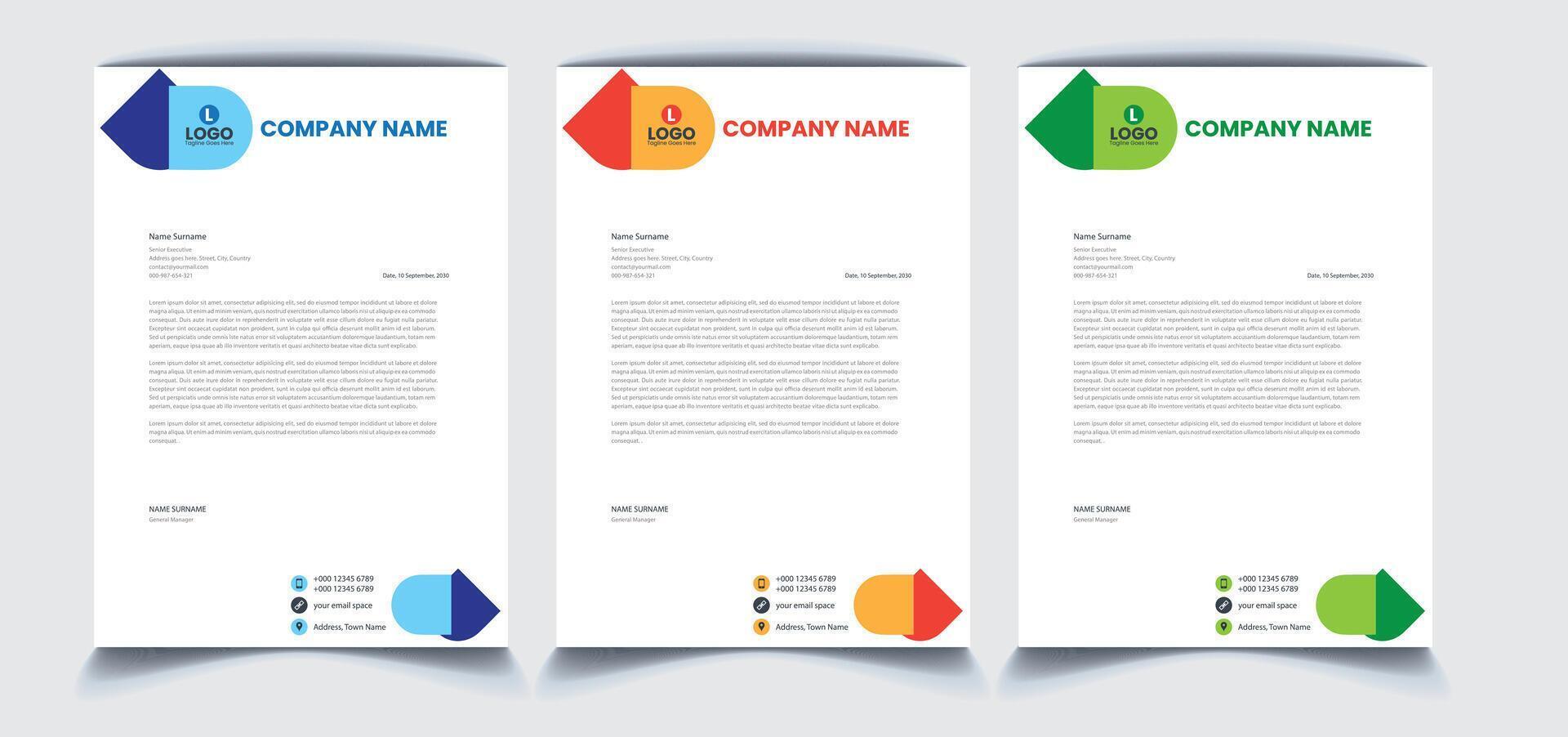 Corporate Letterhead Design vector