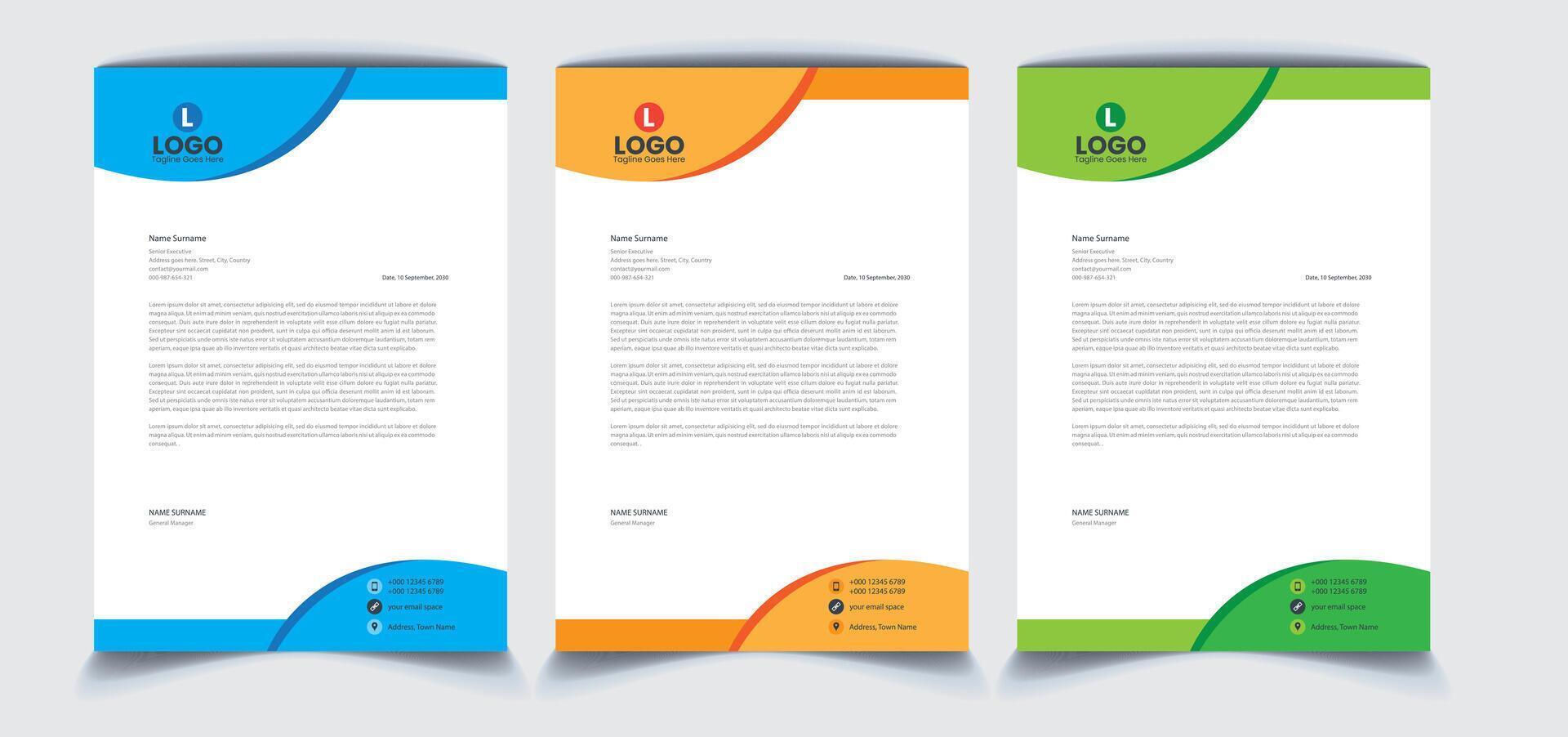 Corporate Letterhead Design vector