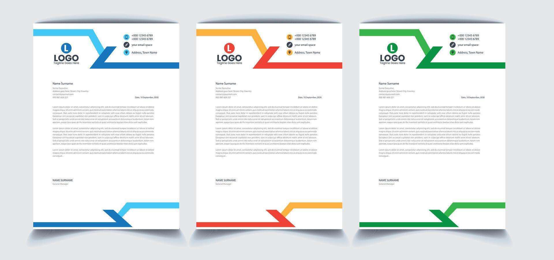 Corporate Letterhead Design vector