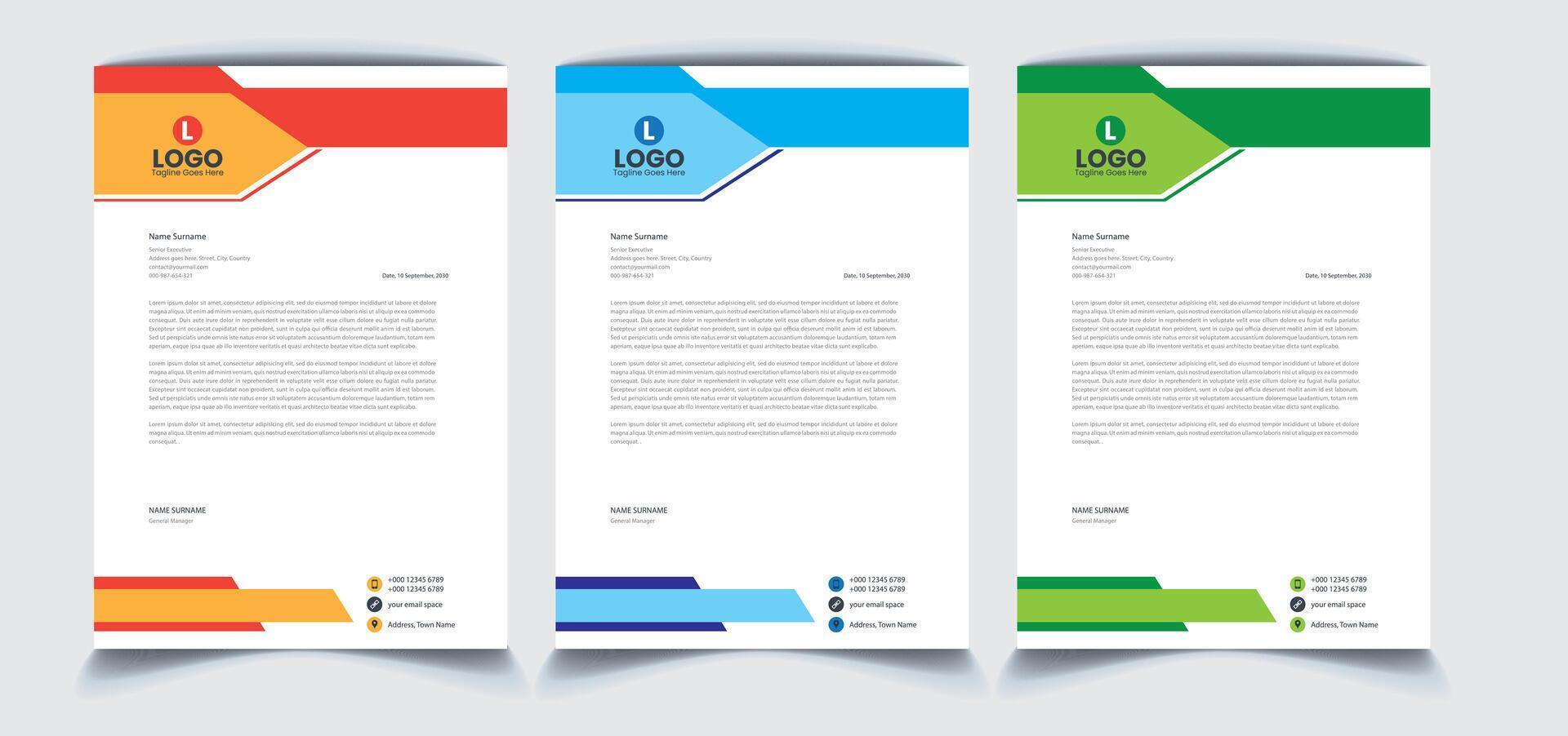 Corporate Letterhead Design vector